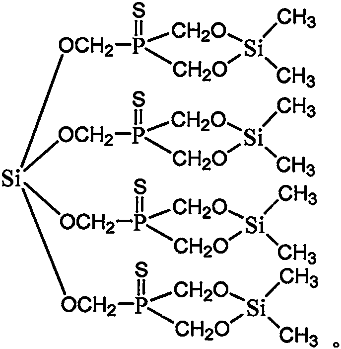 Flame retardant tetra(thiophosphonic heterocyclic silicate methoxide) silane compound and preparation method thereof