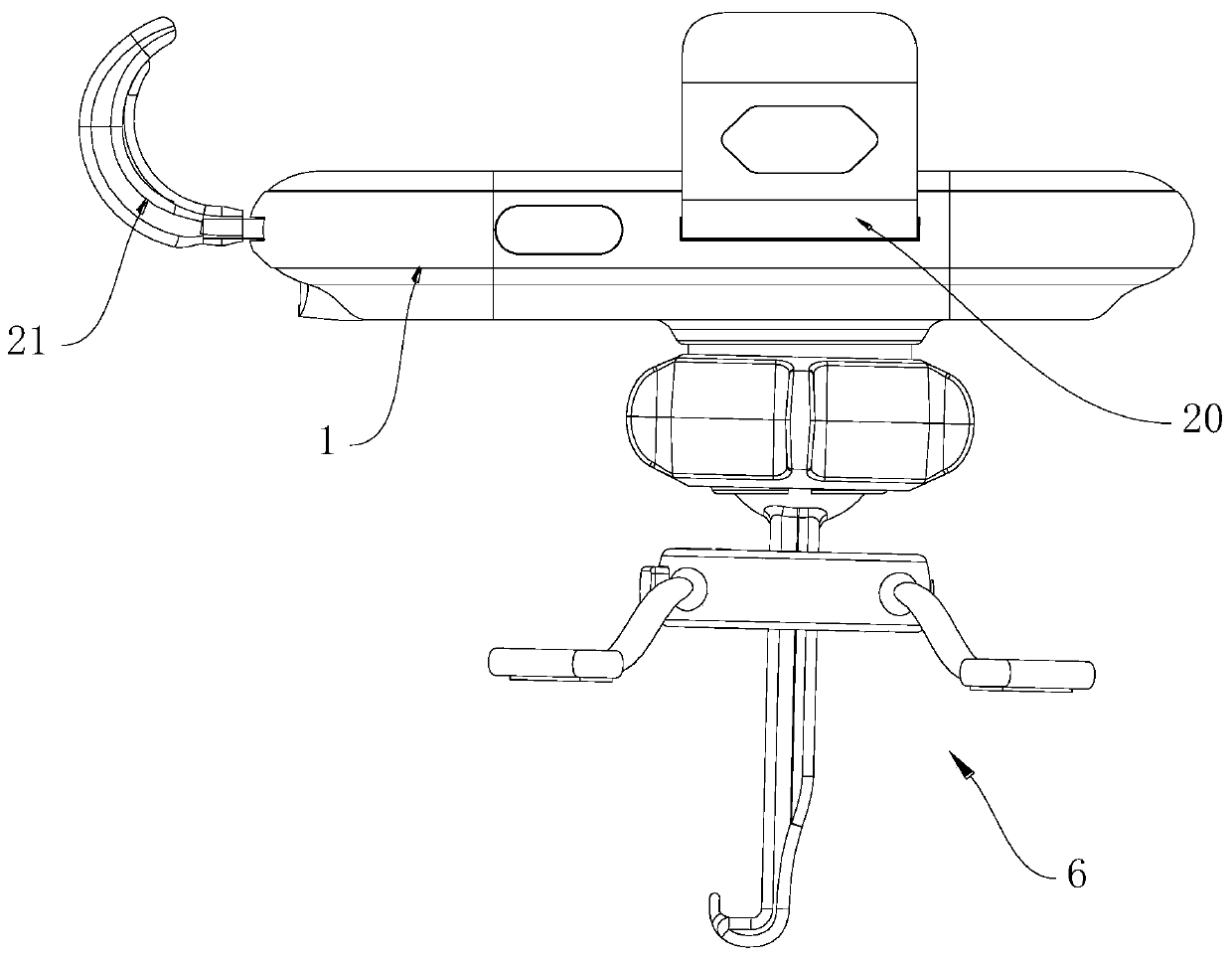 Speed reduction linkage type clamping mechanism and mobile phone support