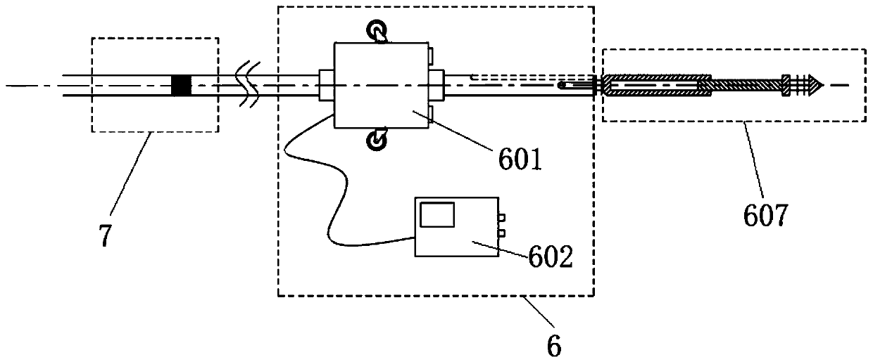 Geostress testing device and testing method used for trepanning stress relief method