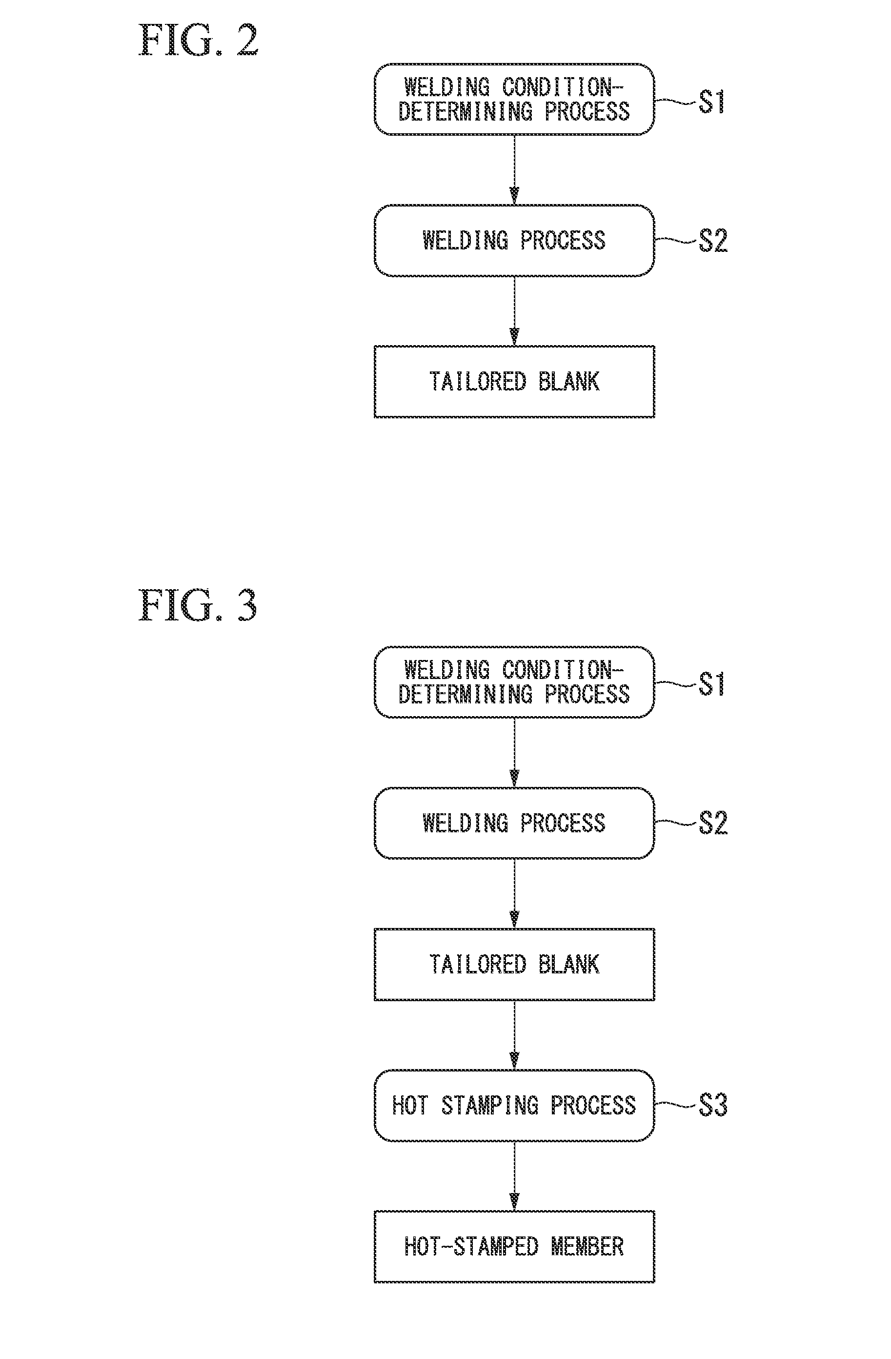 Tailored blank for hot stamping, hot stamped member, and methods for manufacturing same