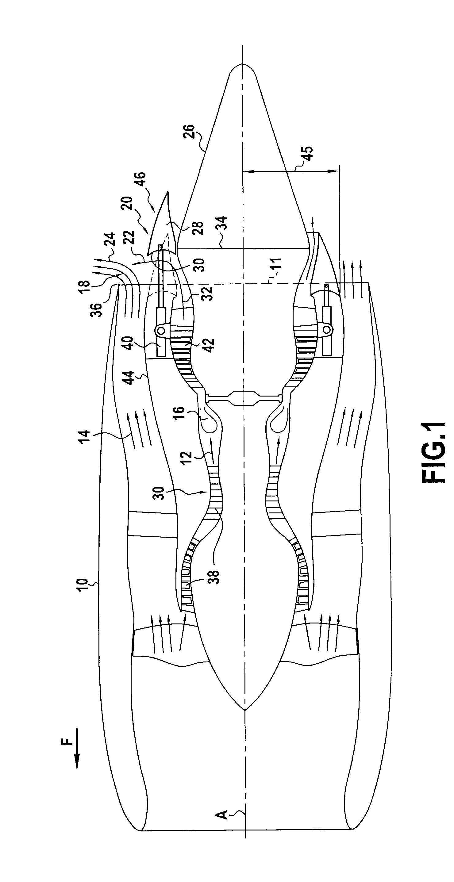 By-pass turbojet including a thrust reverser