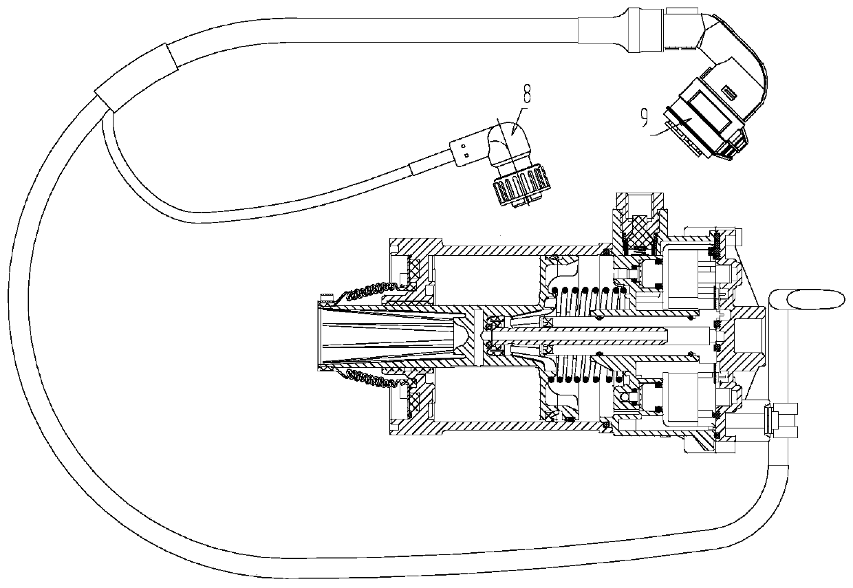 Electronic pneumatic separating and closing executing mechanism