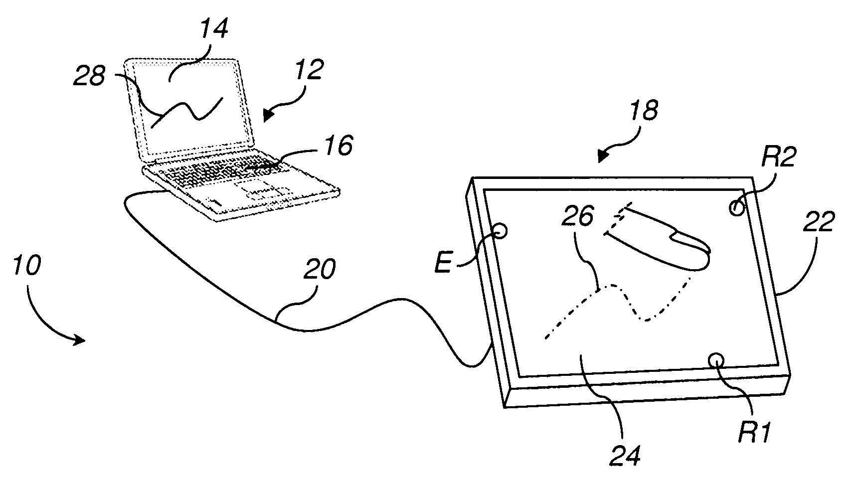 Method and device for locating at least one touch on a touch-sensitive surface of an object