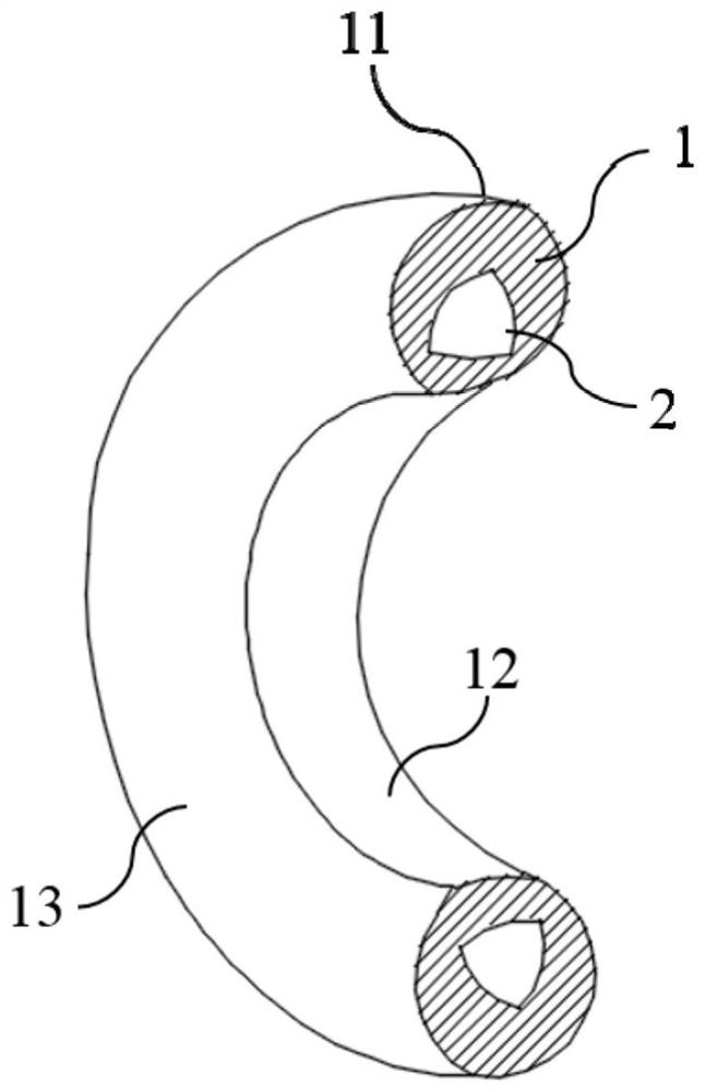 Tire with Reuleaux triangle inner cavity, and processing method of tire