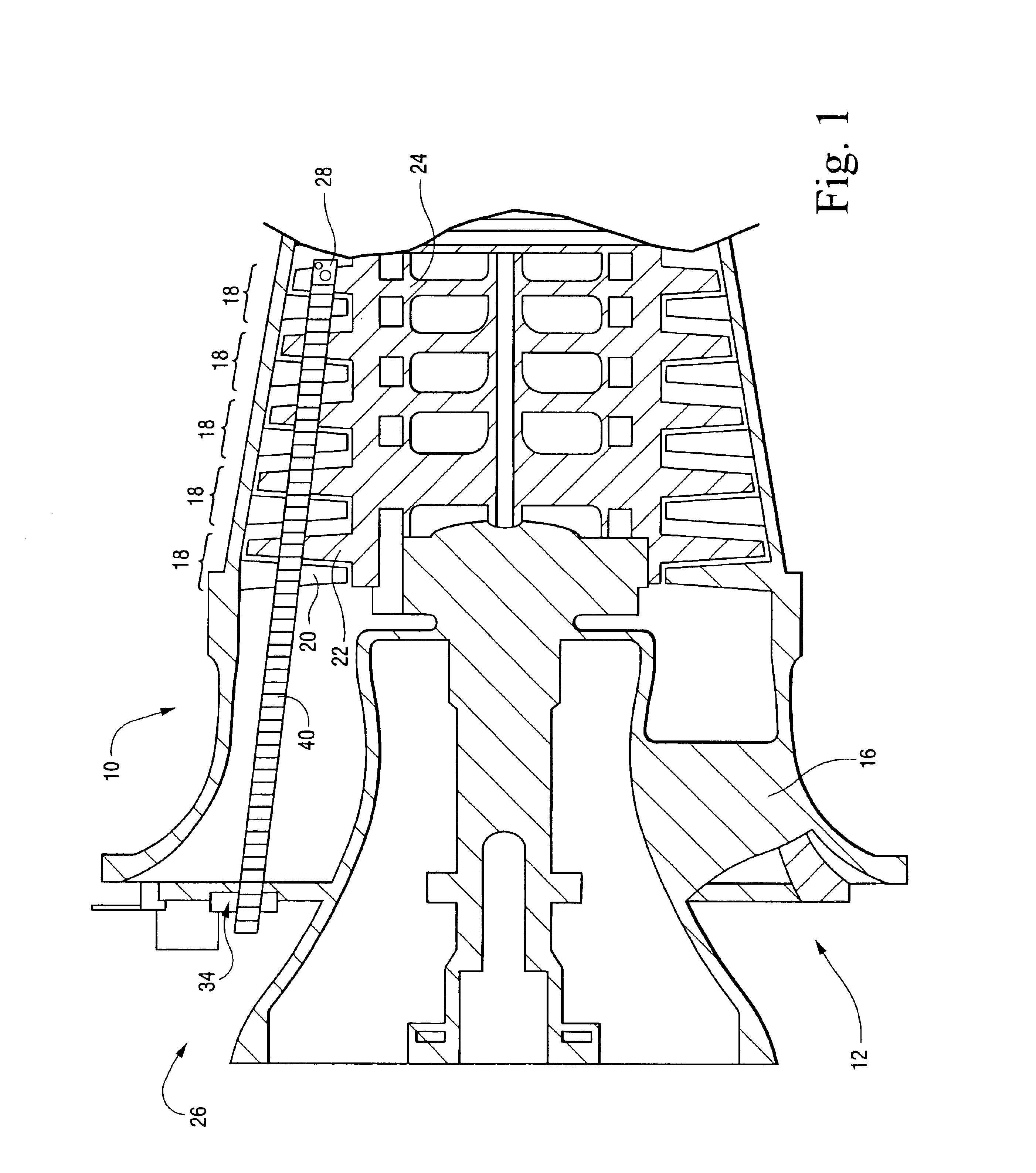 Method for robotically cleaning compressor blading of a turbine