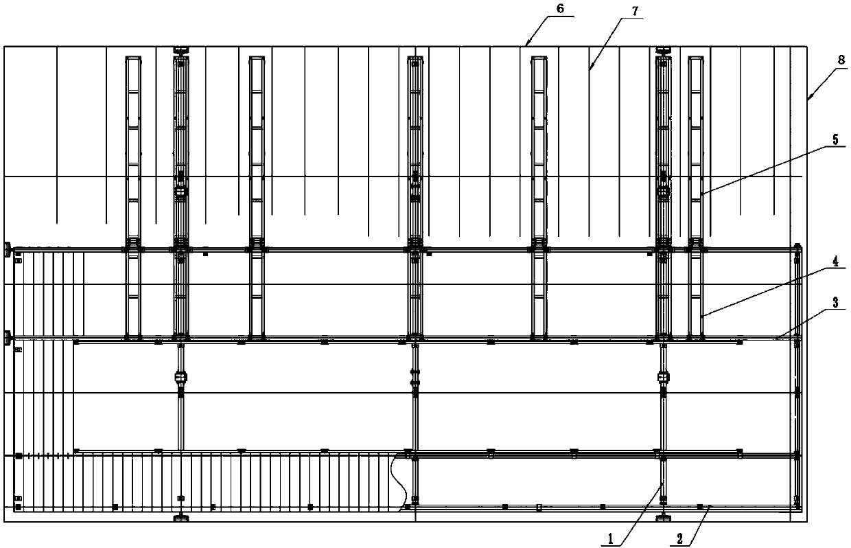 Moving combing platform for detecting heating screen in circular fluidized bed boiler hearth