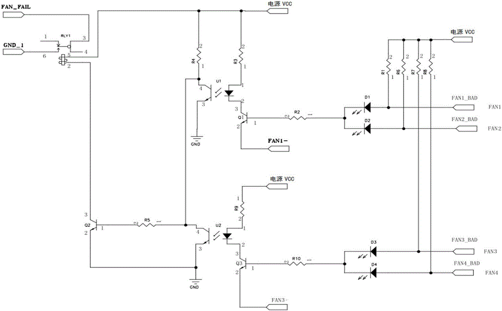 Fault detection circuit of direct current fans