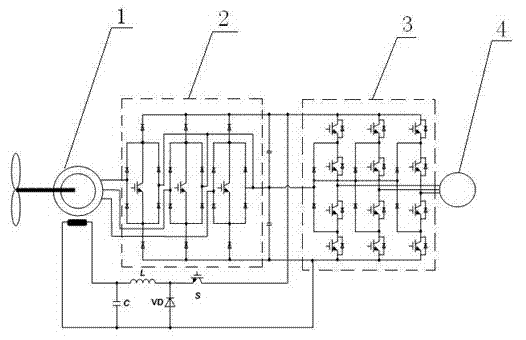 Full-power wind power converter used for electrically excited synchronous generator