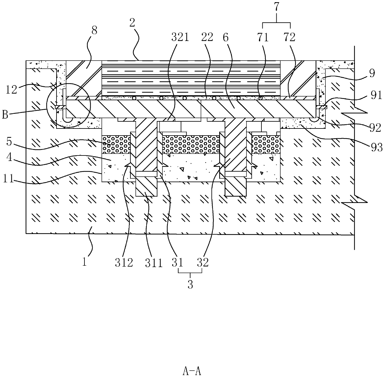 Environment-friendly plastic runway and construction process thereof