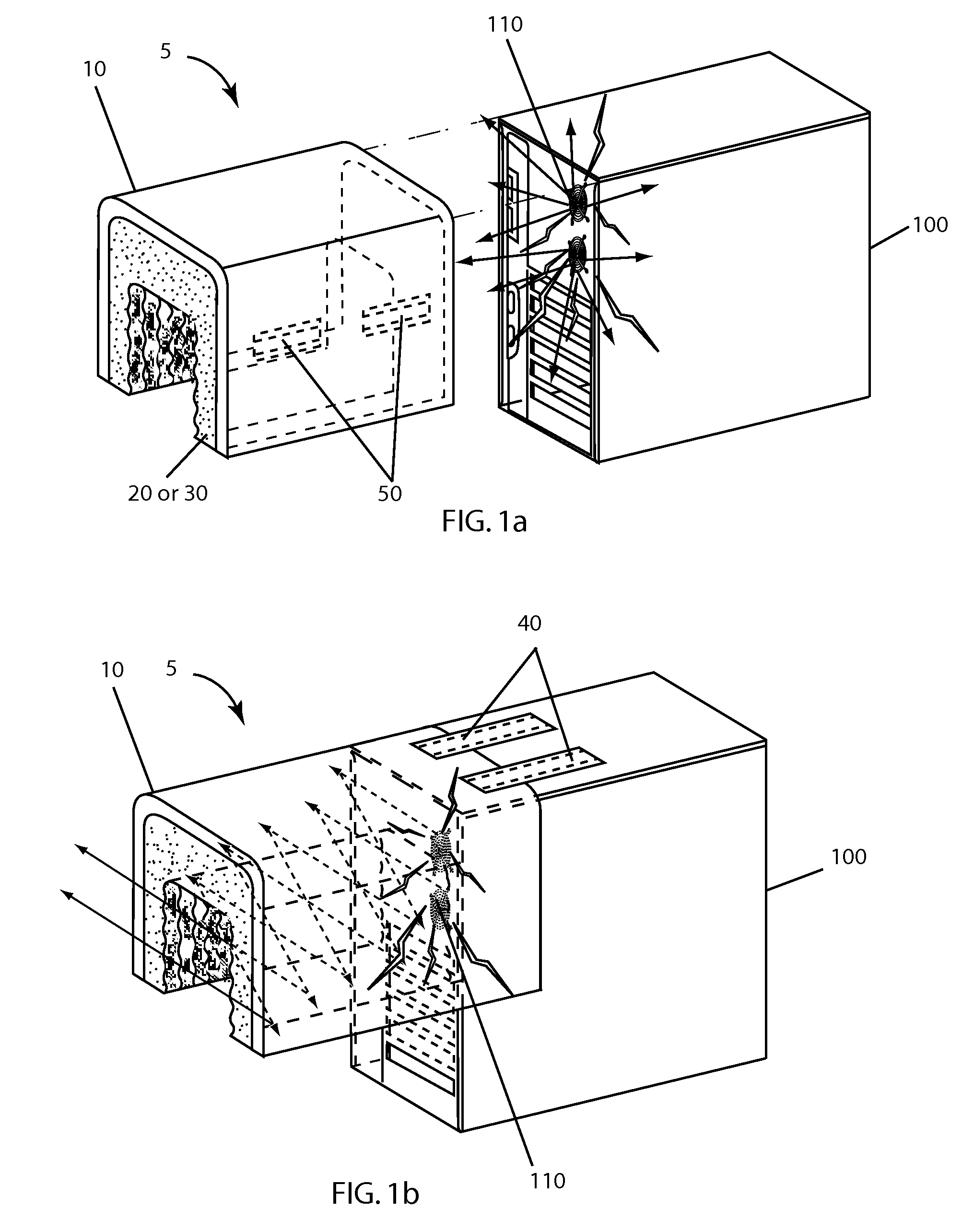 Acoustic noise reduction device for electronic equipment, including personal computers