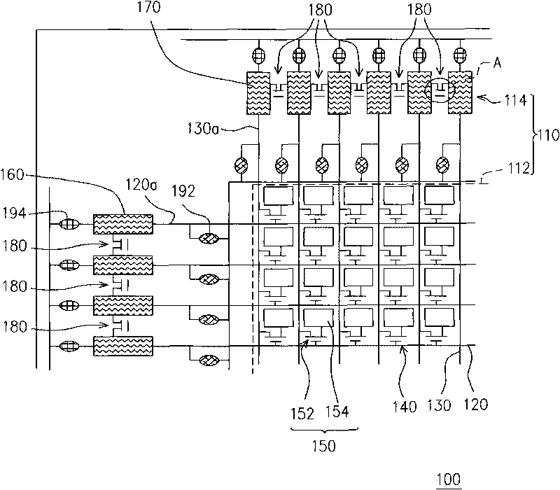 Array substrate of thin film transistor and liquid crystal display panel