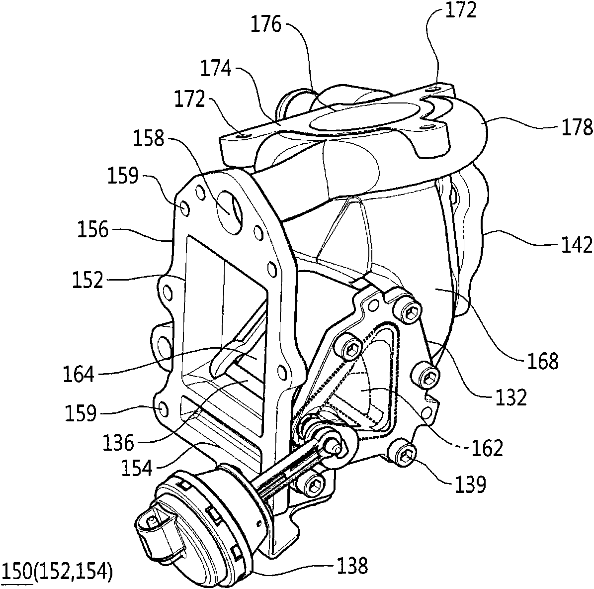 Bypass valve having EGR valve