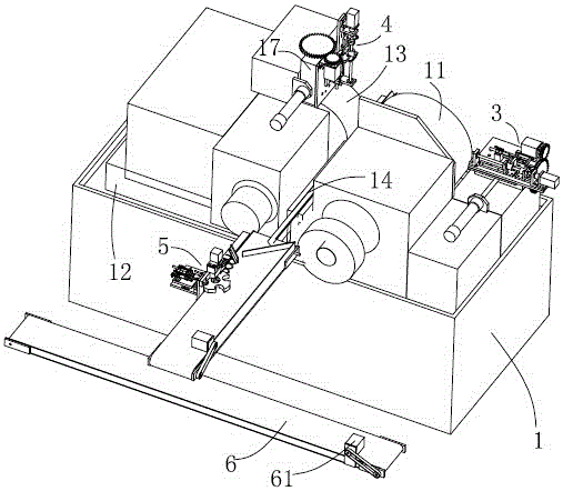 Automatic control device and method for through-feed grinding of centerless grinding machine