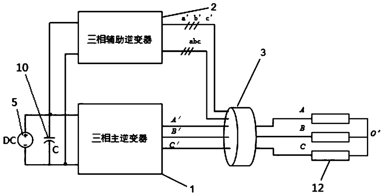 Three-phase multi-step wave inverter