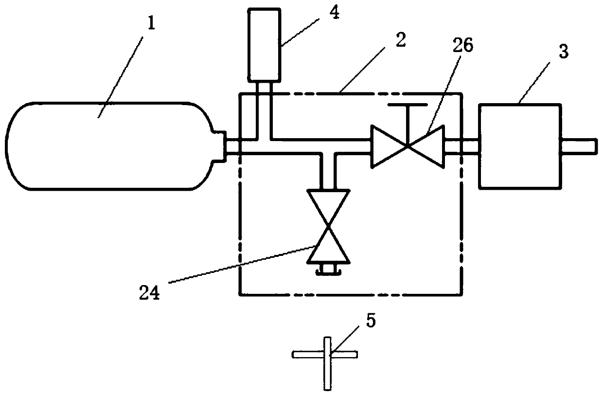 High-pressure gas storage device integrating pressure control and monitoring