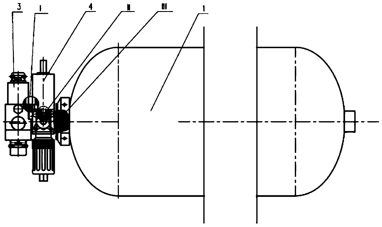 High-pressure gas storage device integrating pressure control and monitoring