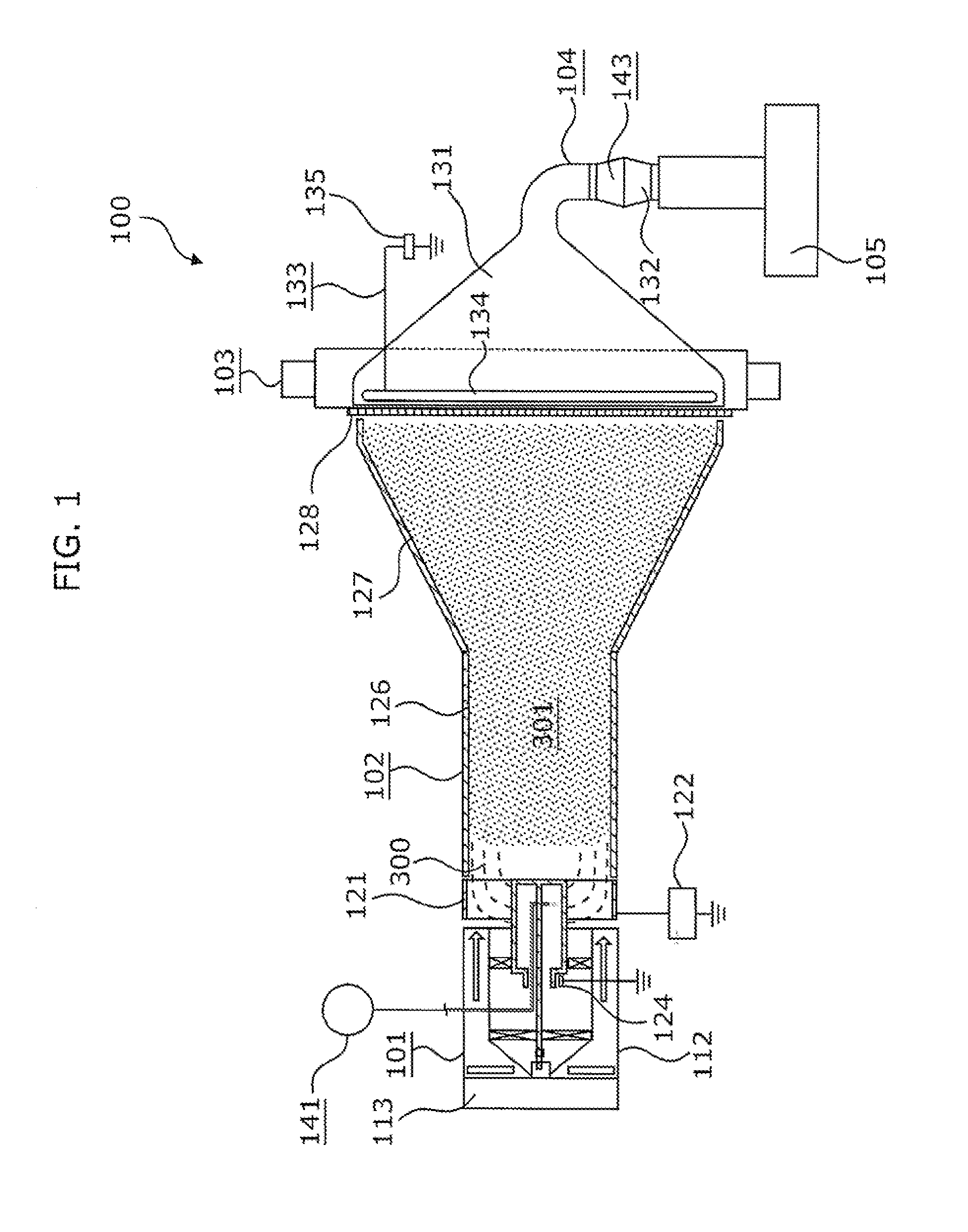 Nanofiber production device and nanofiber production method