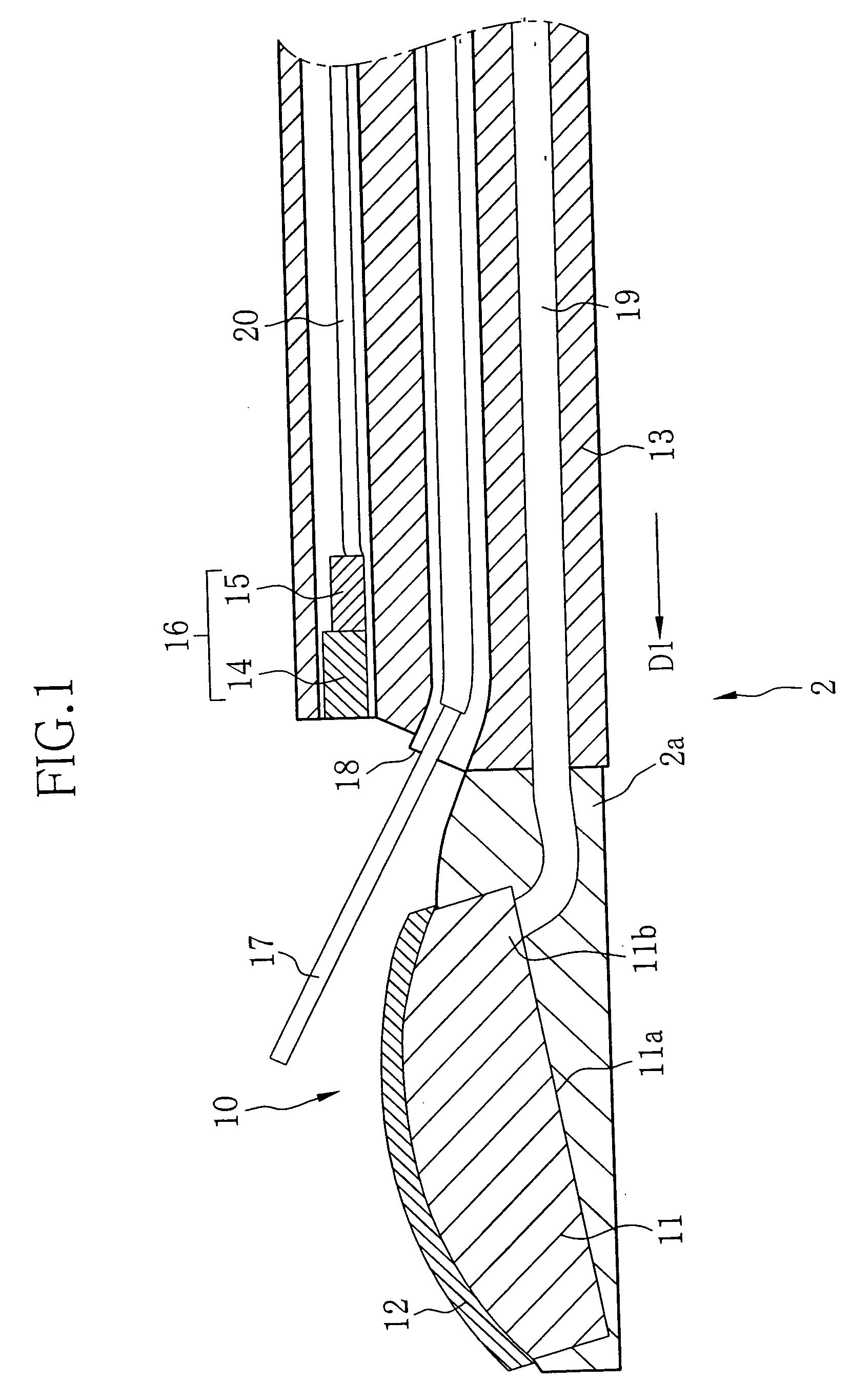 Ultrasonic probe for intra-cavity diagnosis and manufacturing method thereof