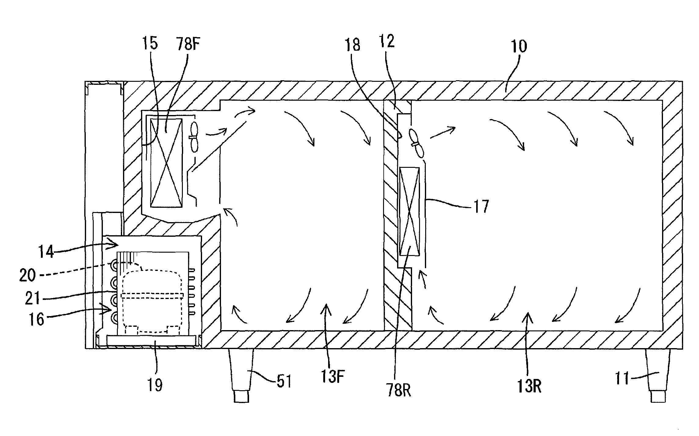 Cooling storage and method of operating the same