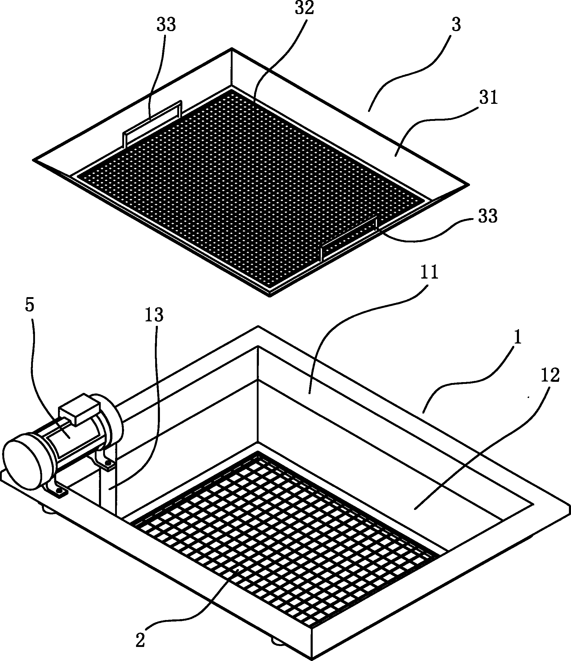 Method for preventing mortar spraying machine from being blocked and sieving dust hopper device