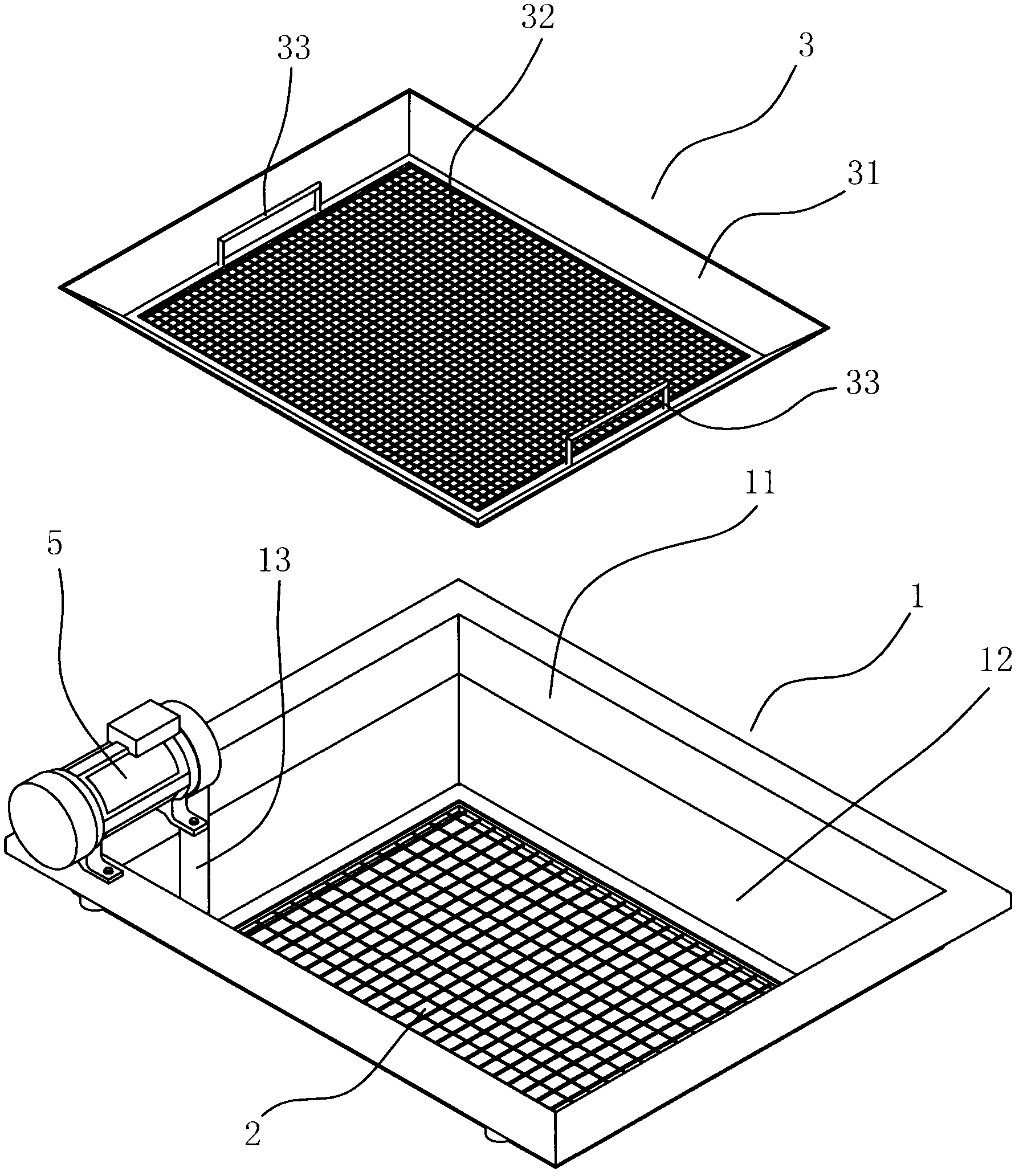 Method for preventing mortar spraying machine from being blocked and sieving dust hopper device