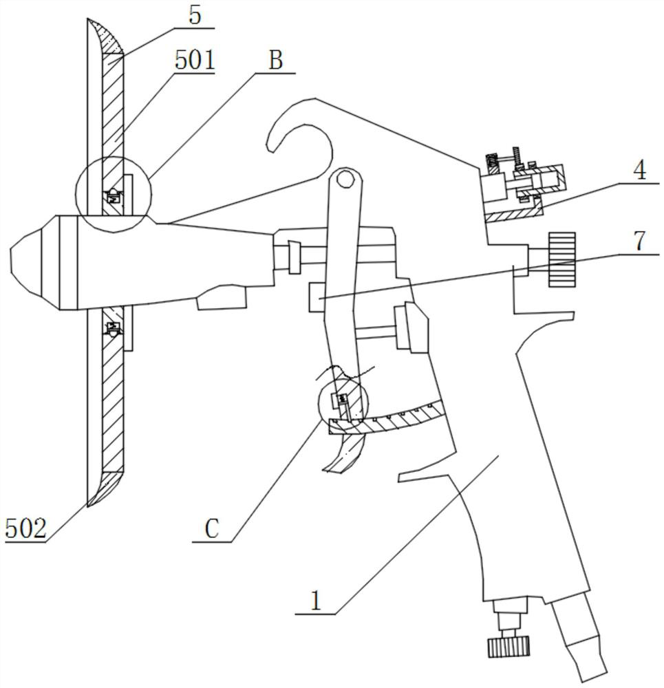 Spray gun with electric spray breadth adjusting function for automobile paint spraying and using method thereof