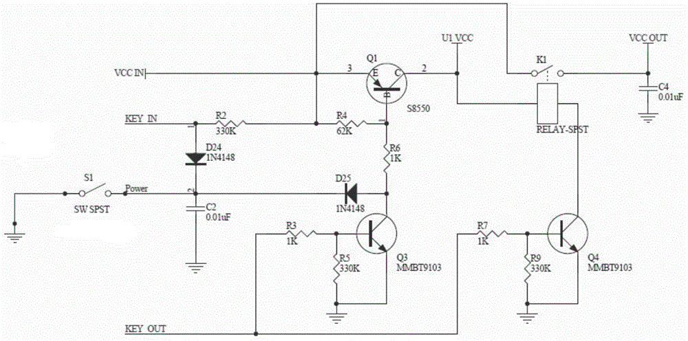 Zero-power-consumption switching circuit