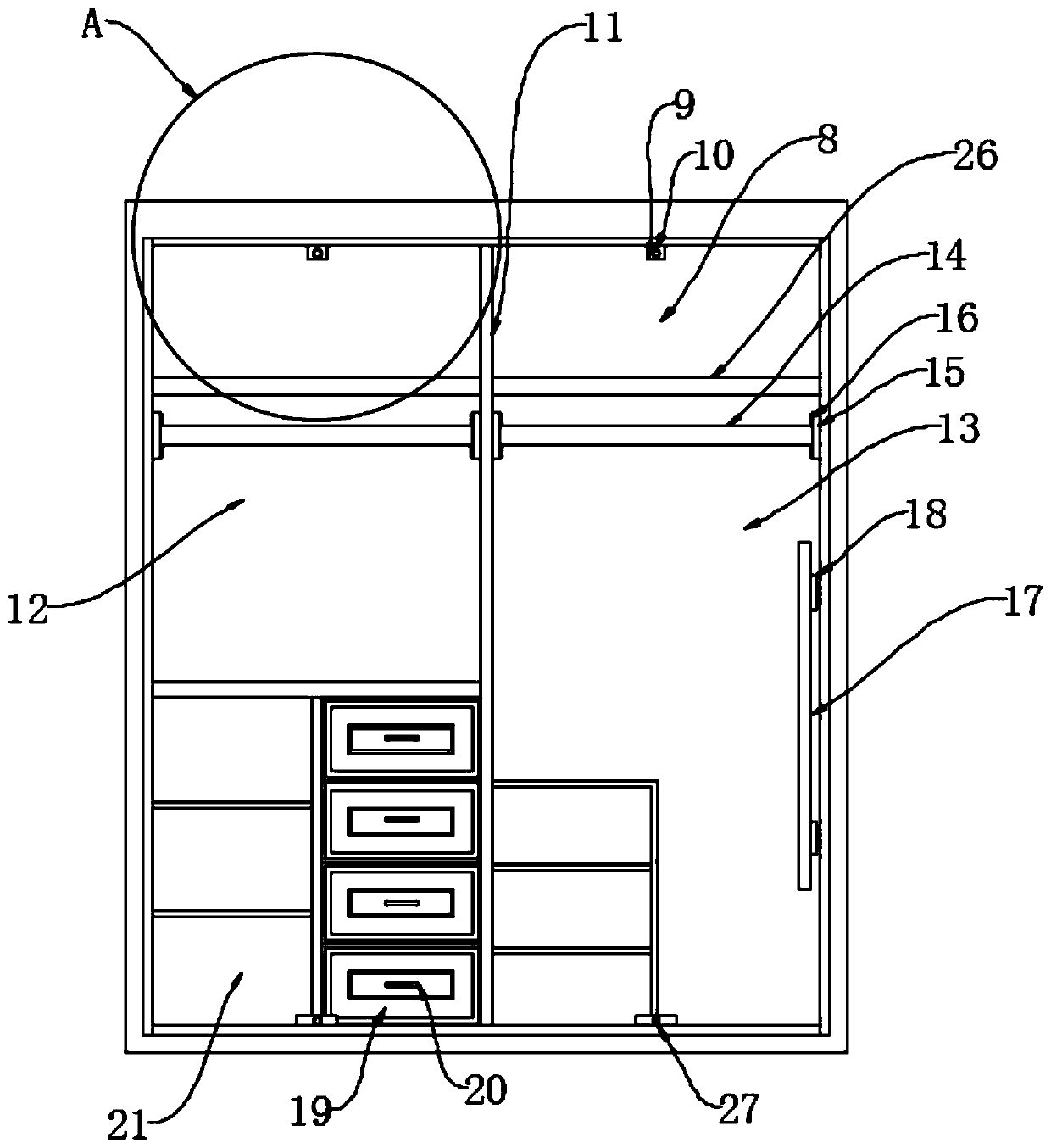 Household storage cabinet convenient to install