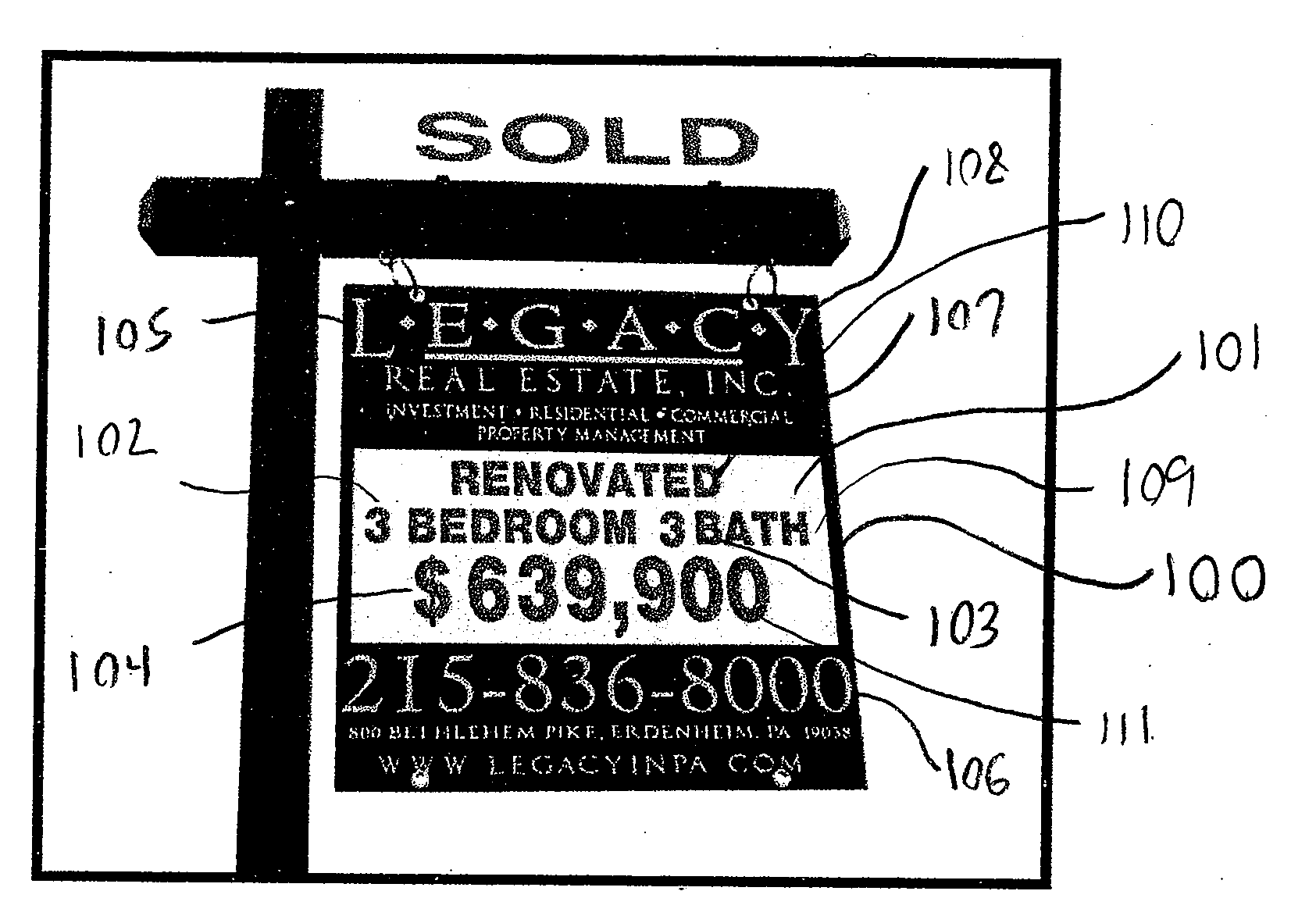 Method of advertising real estate and signage for same