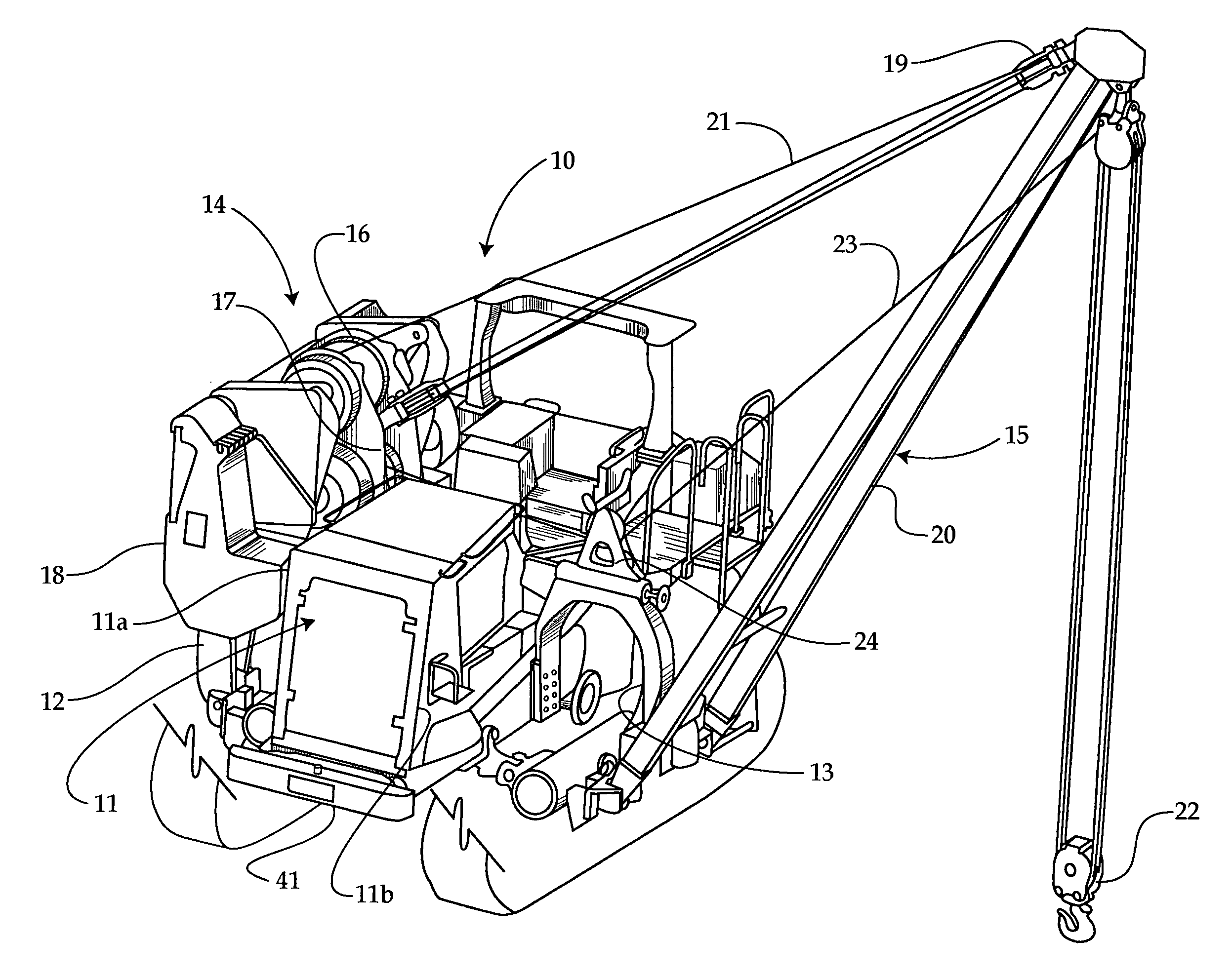 Pipelayer subframe and work machine with same