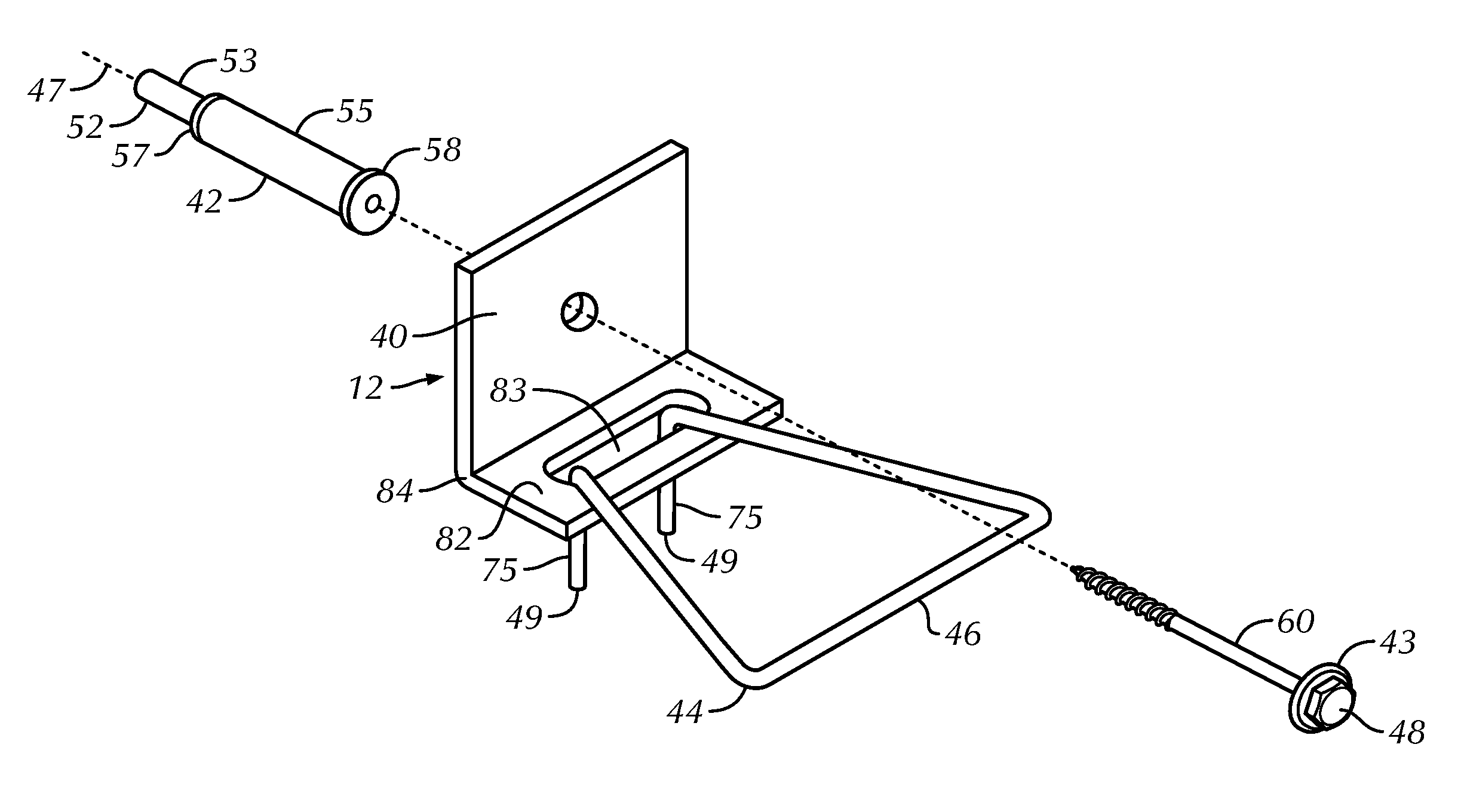 L-shaped sheetmetal anchor with tubular leg and anchoring assembly
