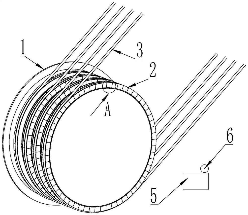 Application method of friction liner capable of detecting steel wire rope tension and alarming
