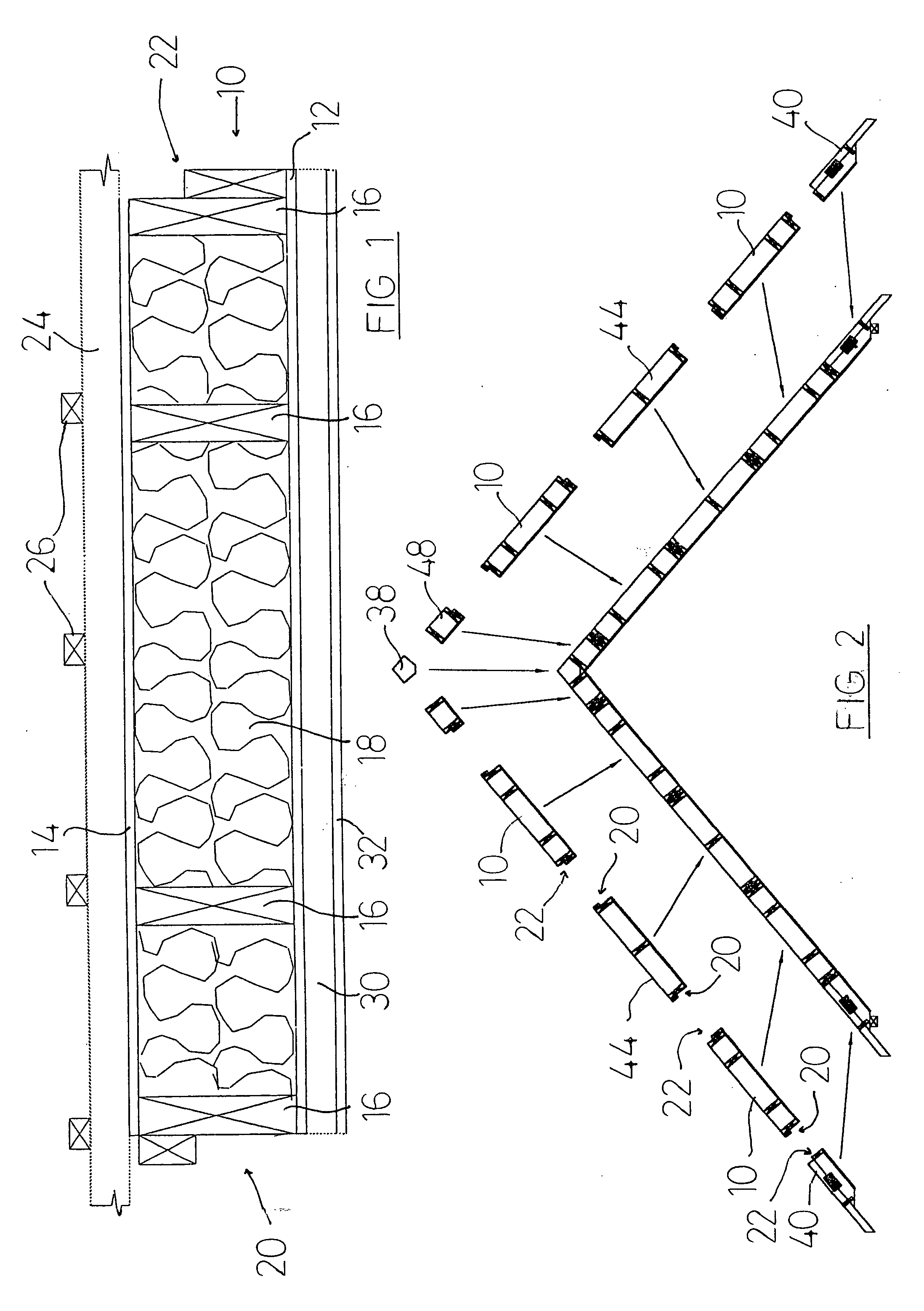 Roofing system, roof panel therefor, and method of assembling a roof