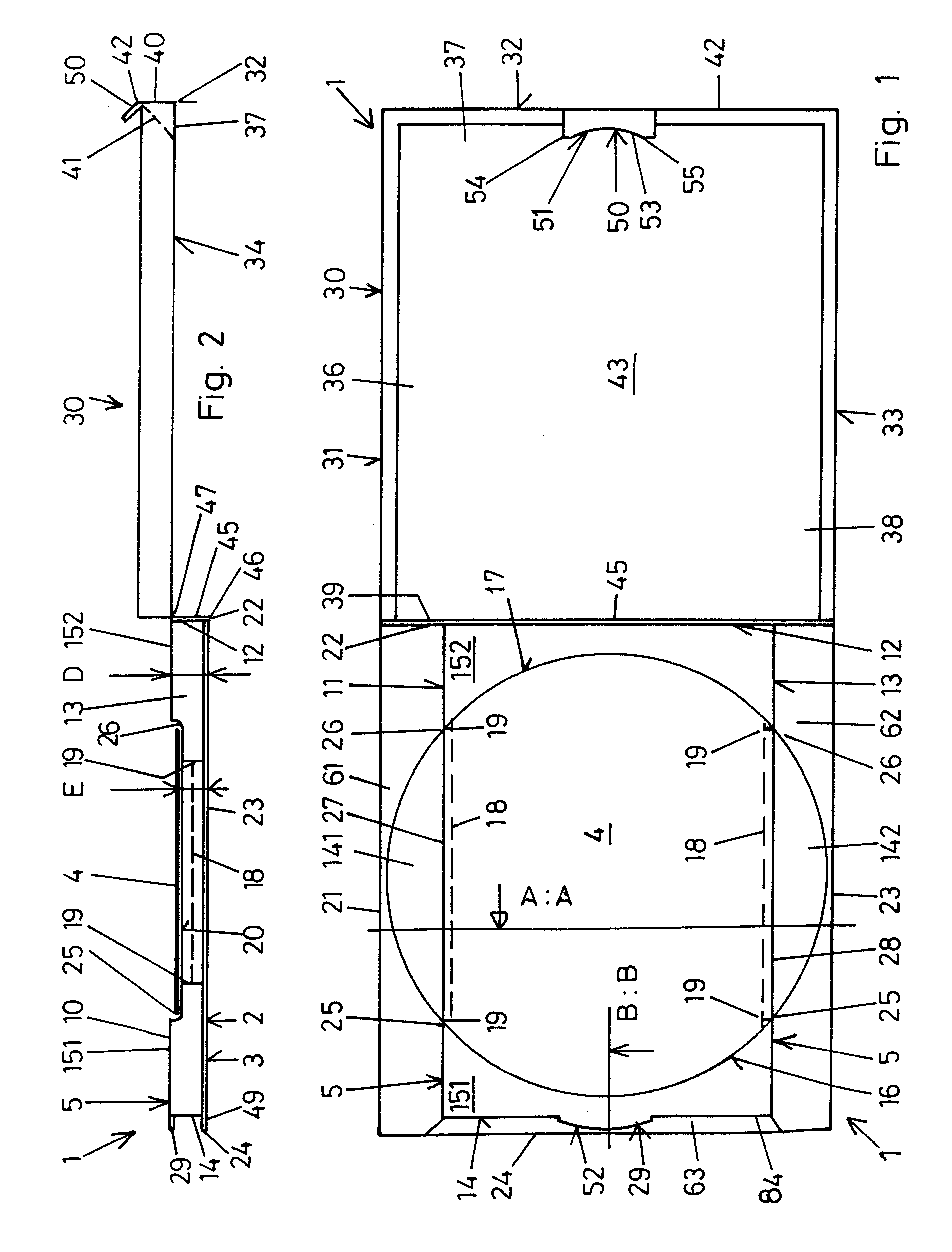 Housing for disc-shaped object and method and device for the production thereof