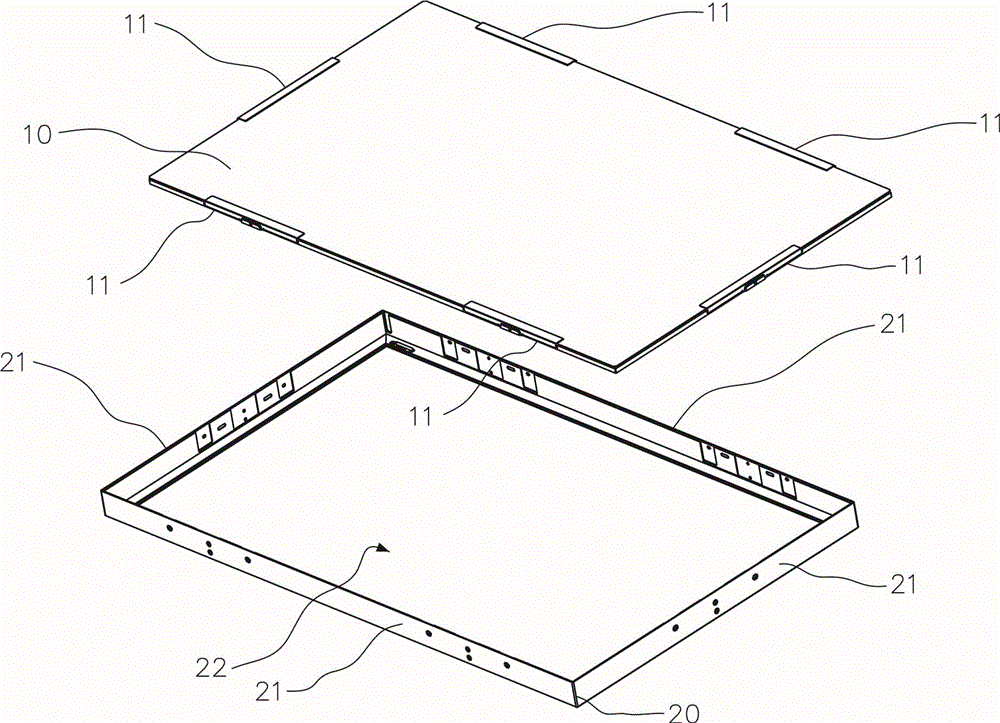 External-hanging type touch control display device and assembling method of external-hanging type touch control display device