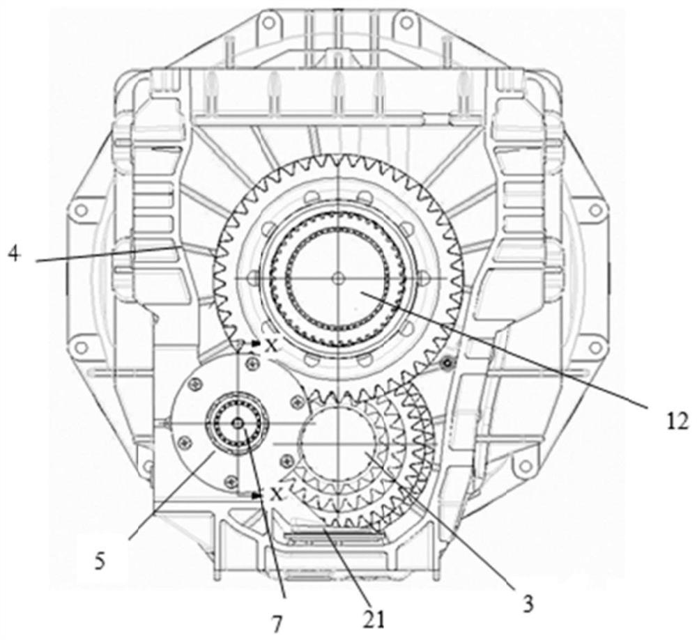 Lubricating system of twelve-gear AMT gearbox