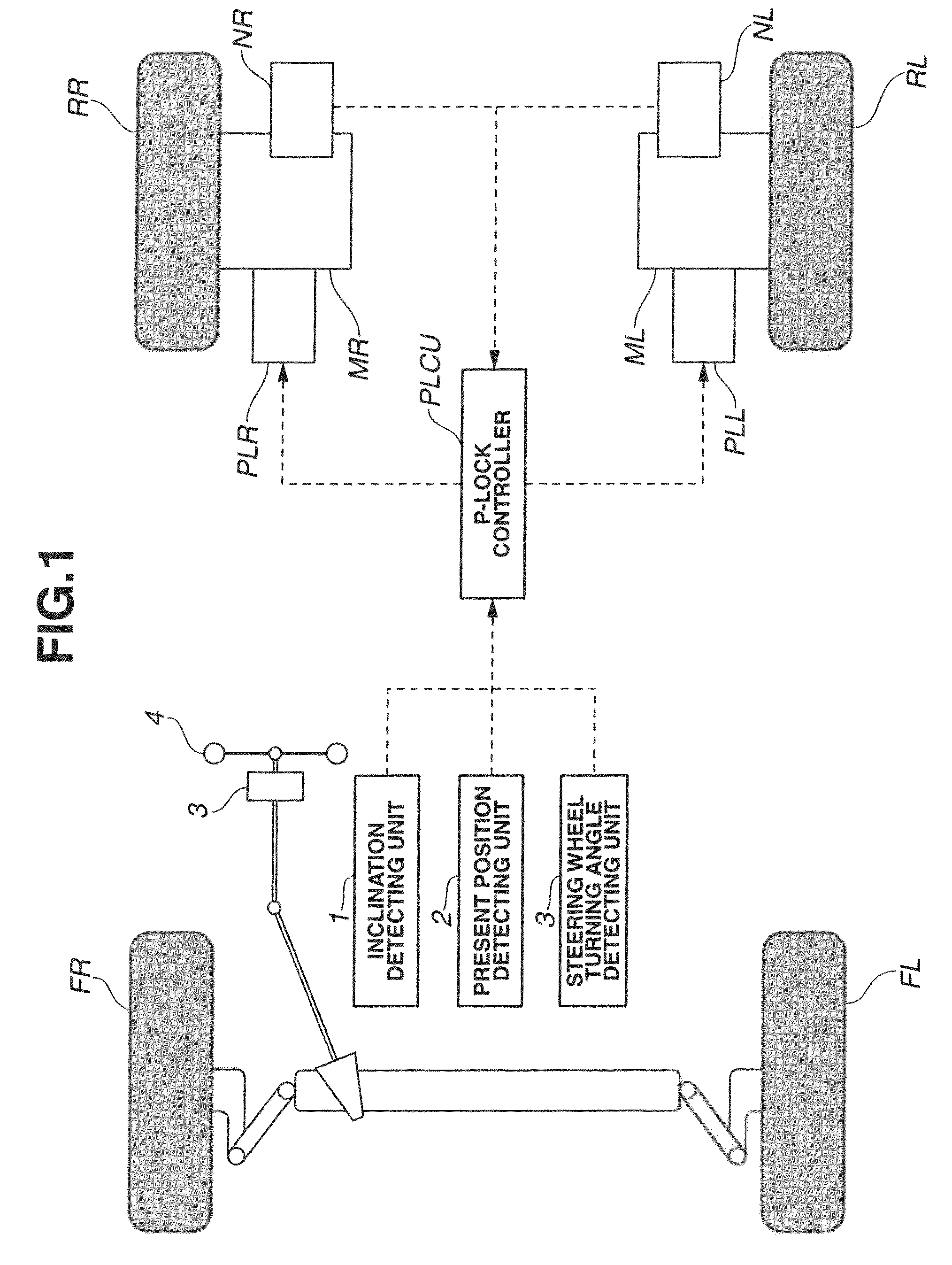 Parking lock control device for vehicle and control method