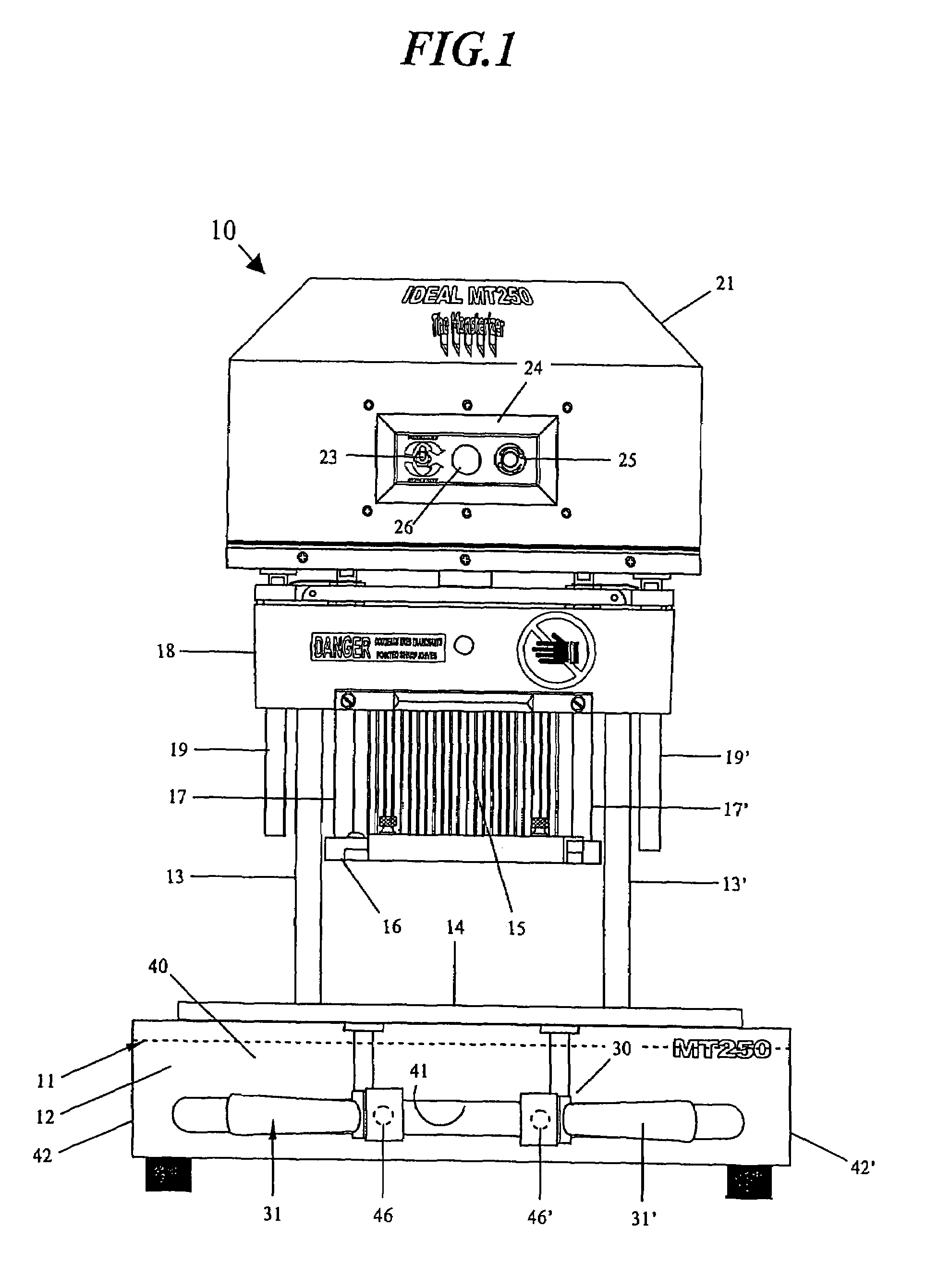 Meat tenderizing machine and method of use