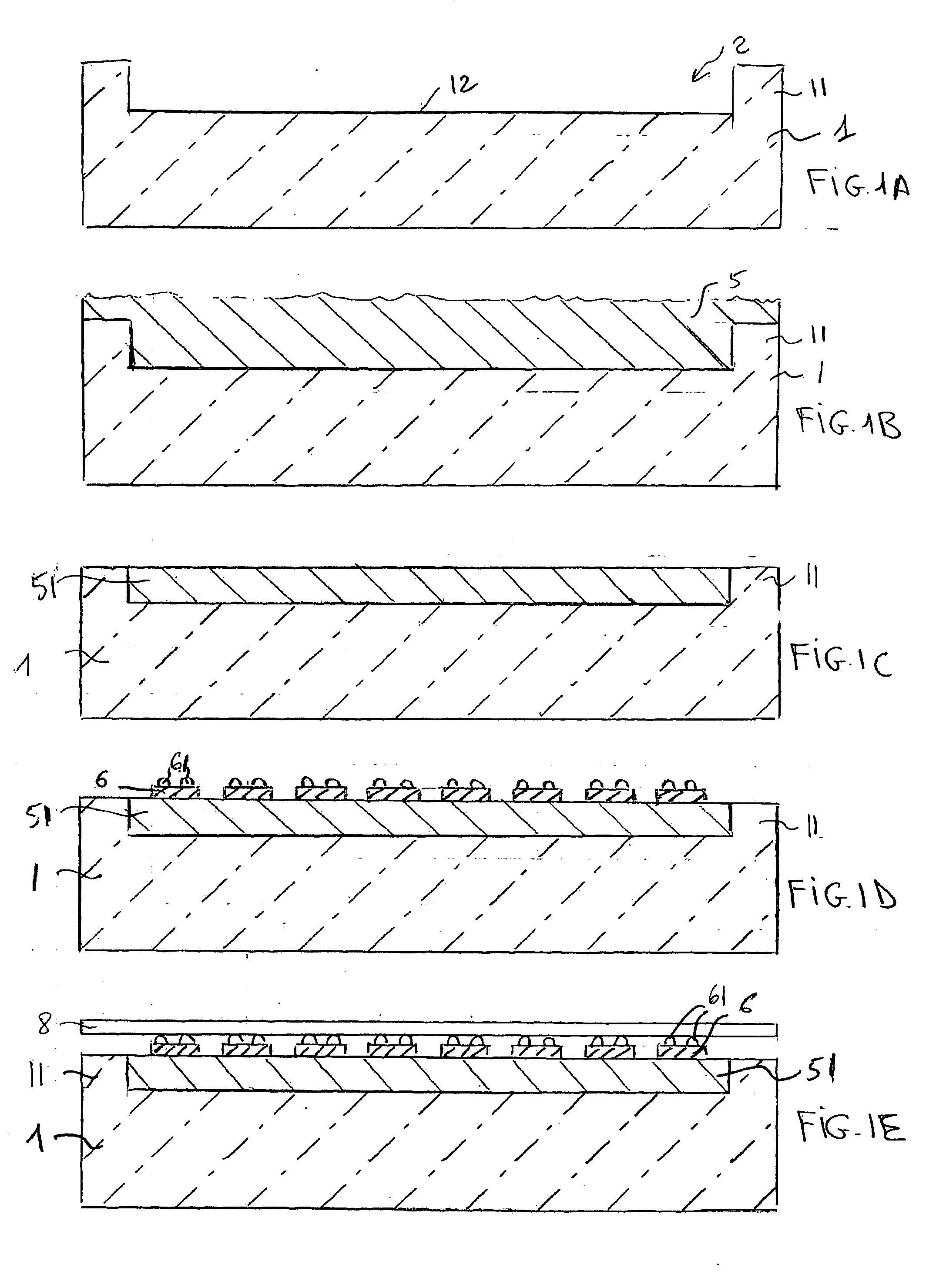 Thin glass chip for an electronic component and manufacturing method