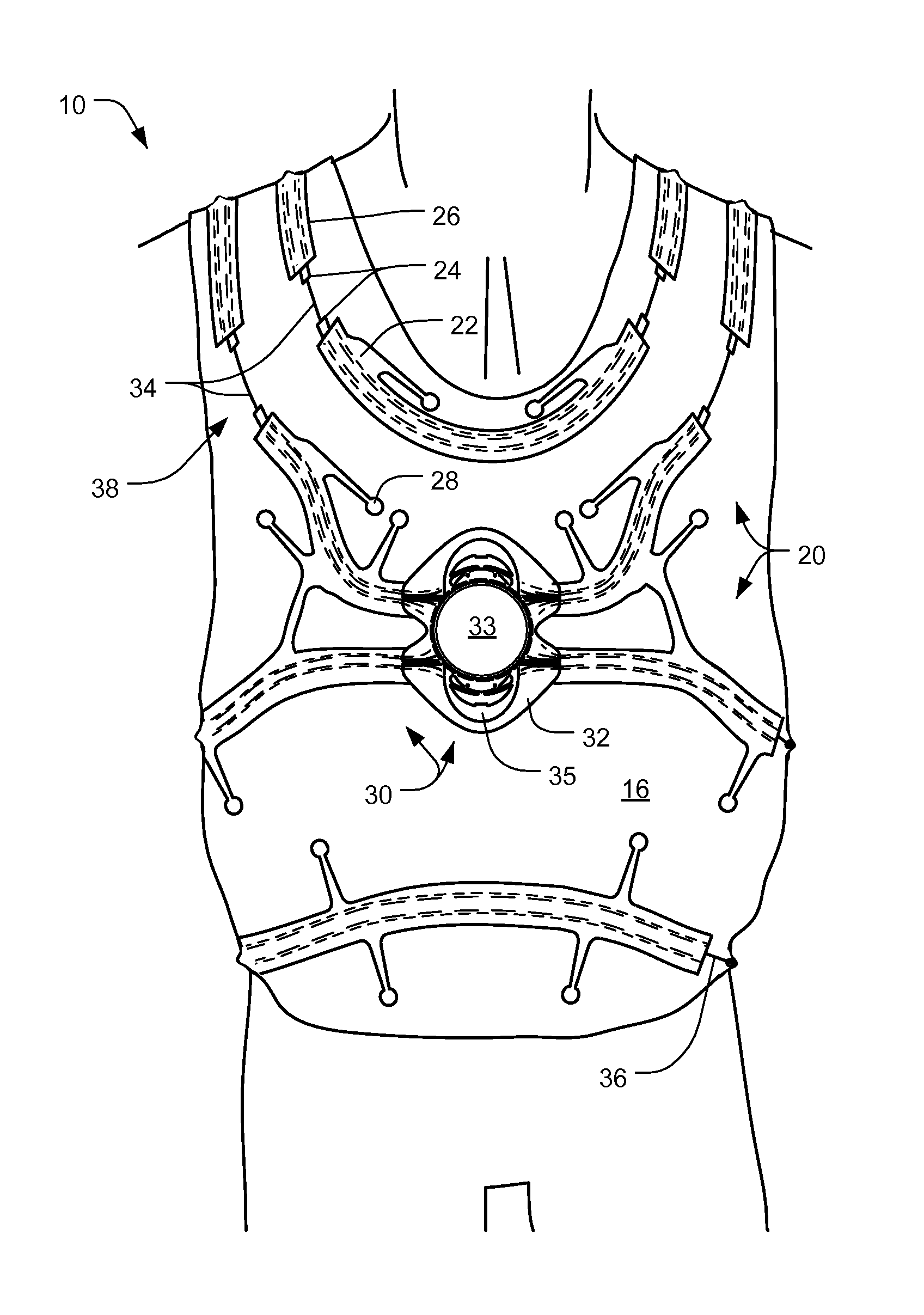 Adjustably fitted protective apparel with rotary tension adjuster