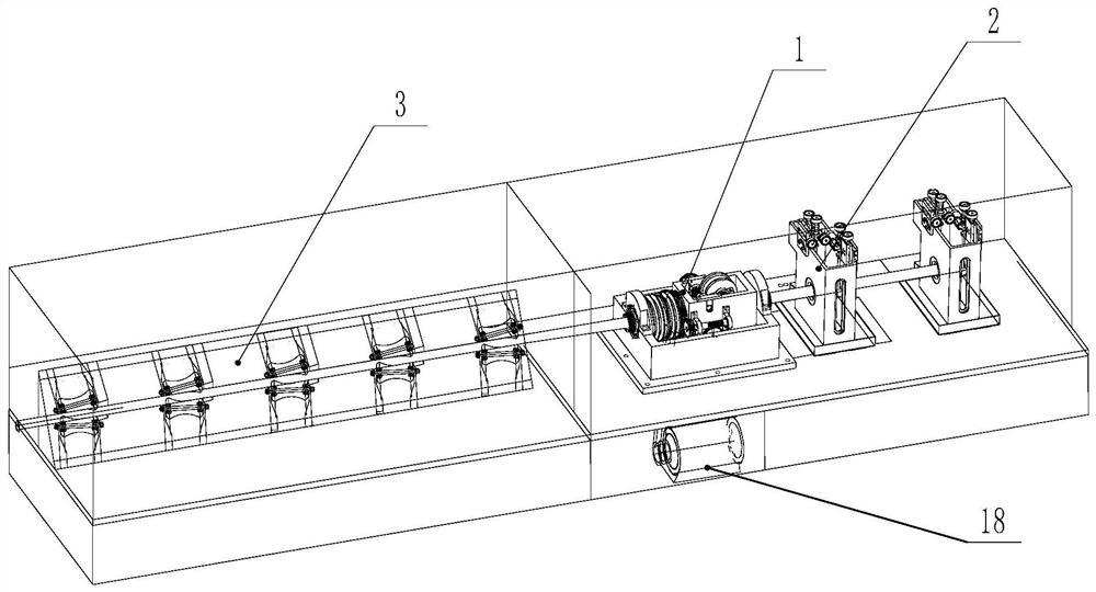 The structure of the feeding part of the steel pipe flaw detection