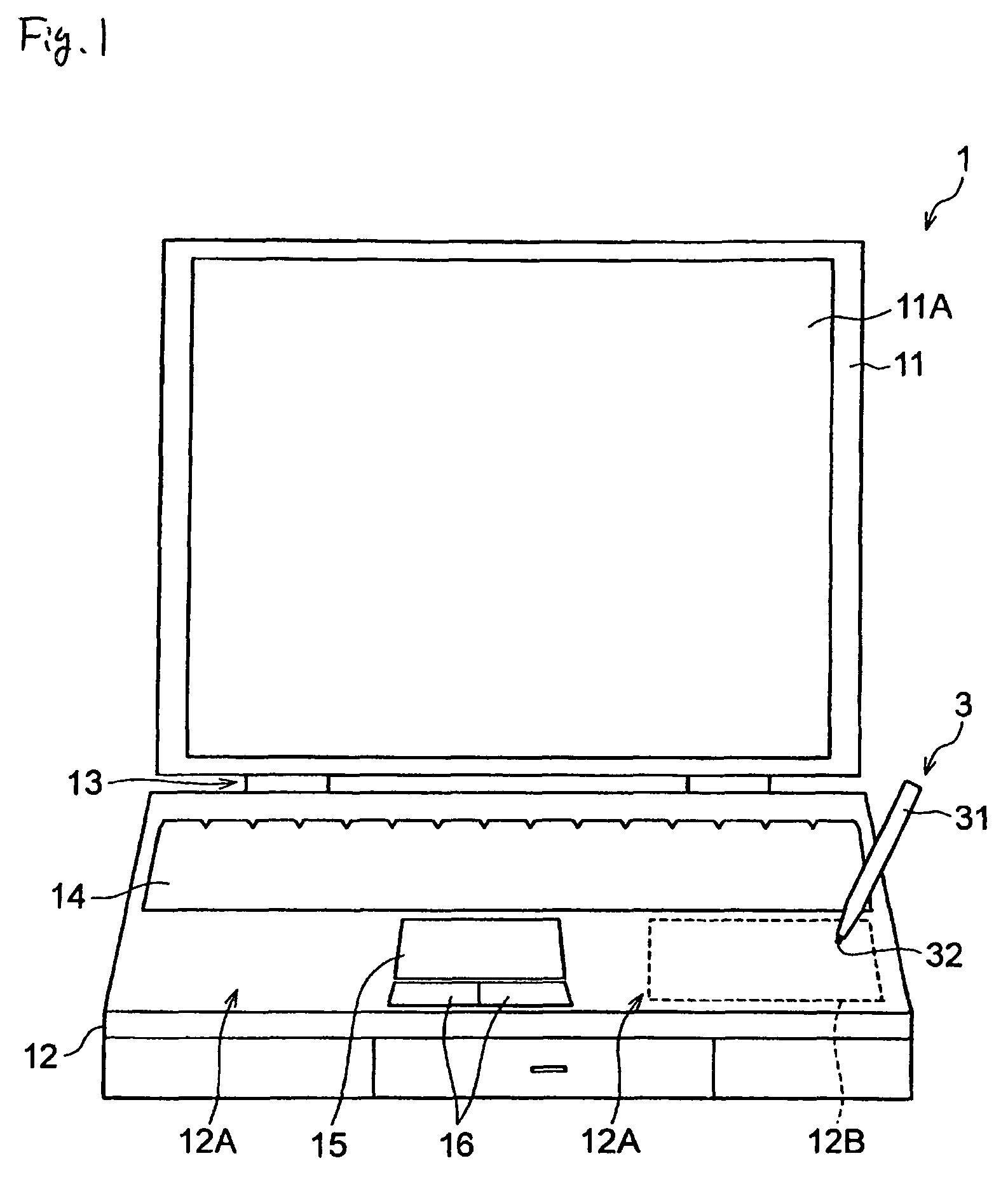 Notebook-sized computer and input system of notebook-sized computer