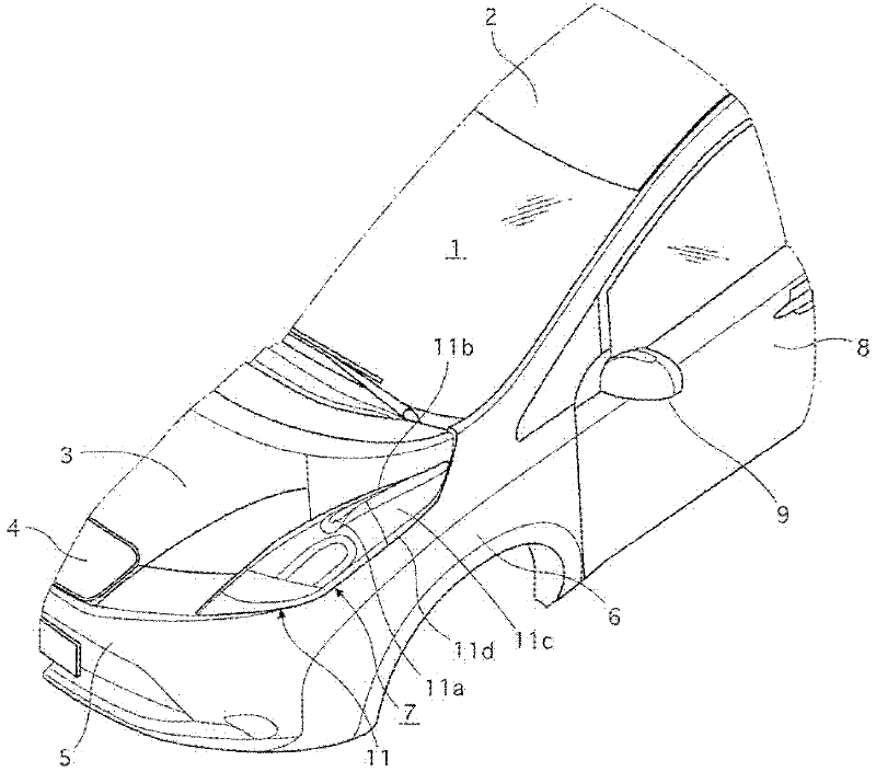 Vehicl boundary layer air flow control structure