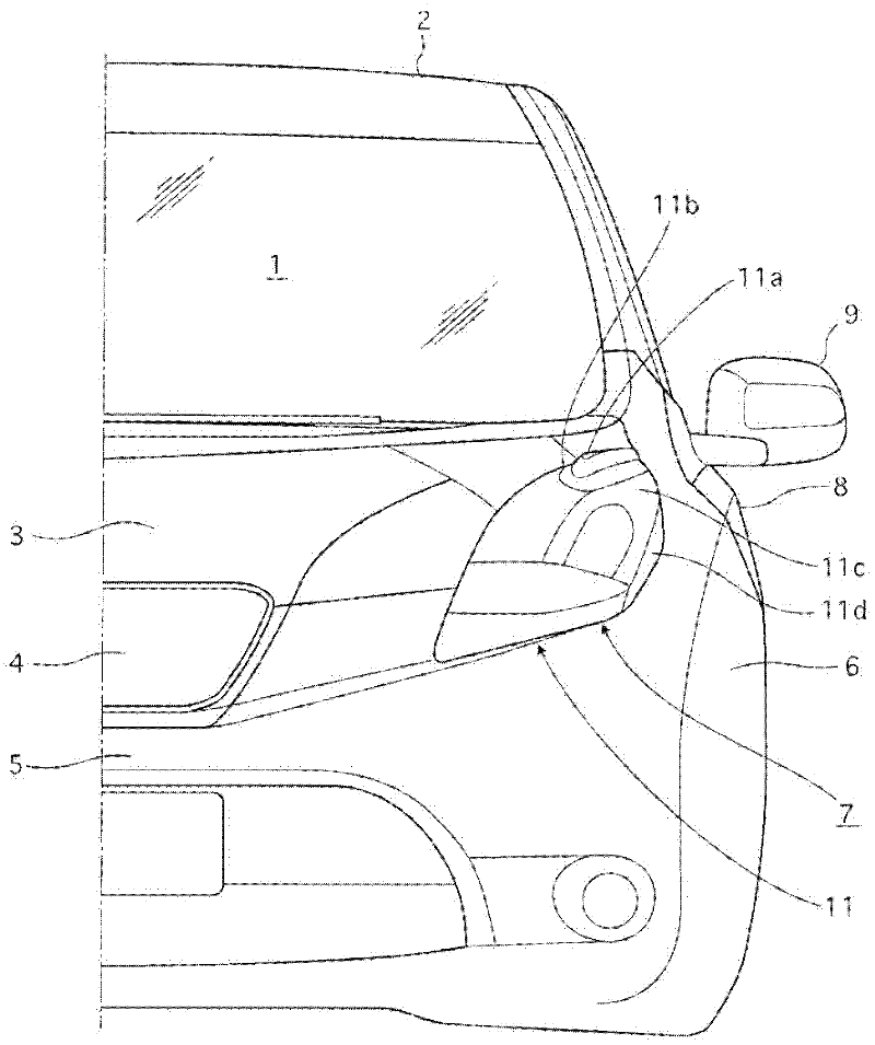 Vehicl boundary layer air flow control structure