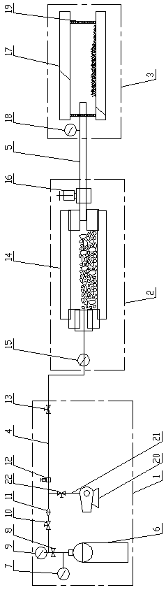 Device and method for crushing ore by pressure relief gas explosion