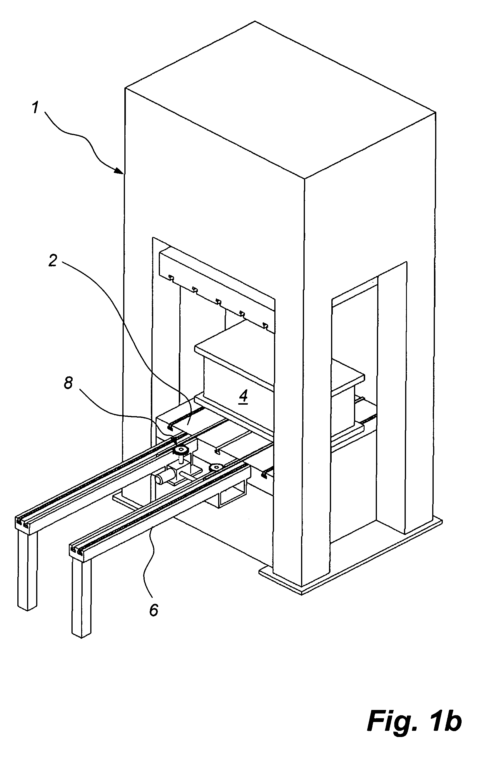 Device for moving die tools and moulds in a press