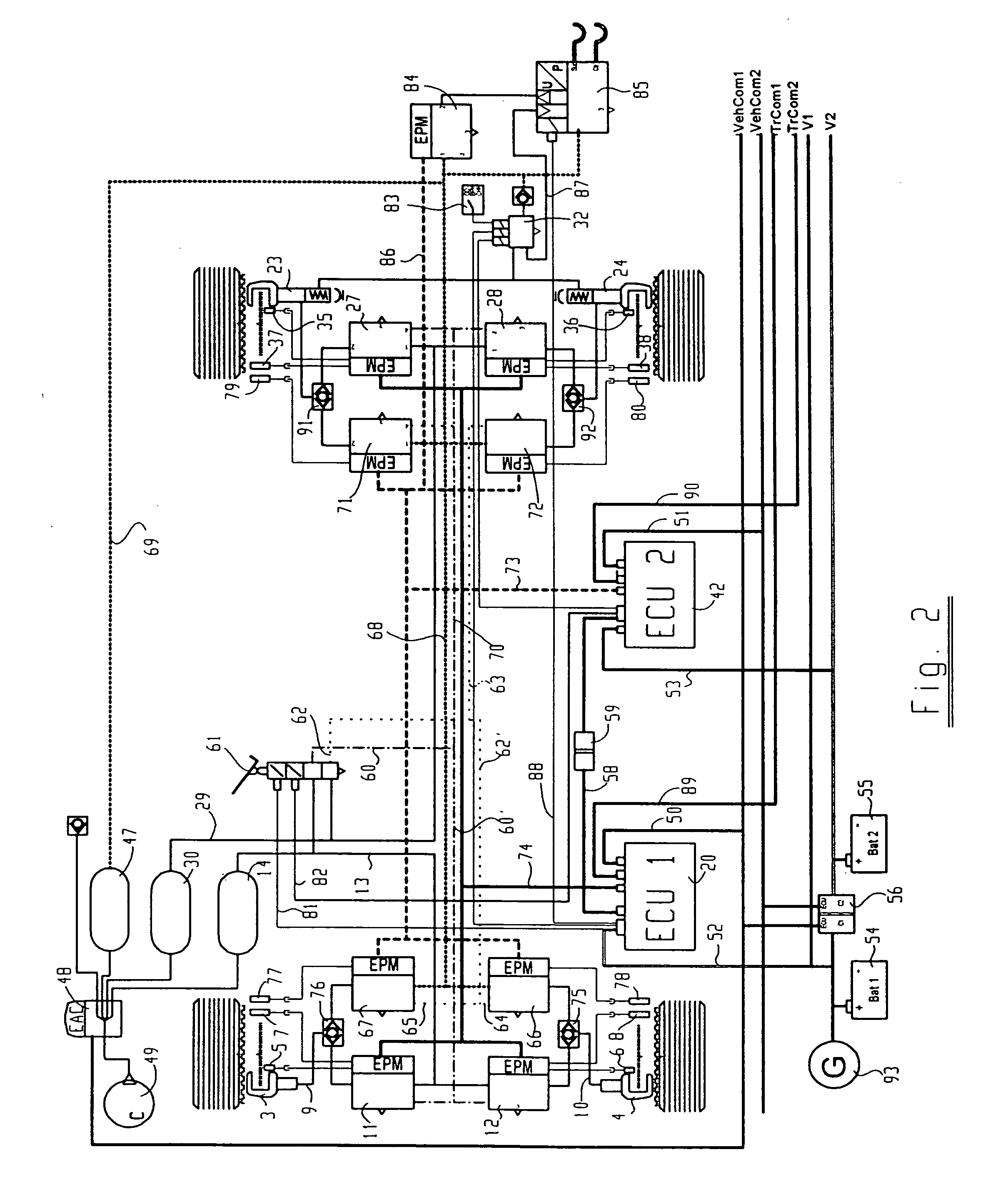 Braking system for vehicles, in particular utility vehicles, comprising at least two separate electronic braking control circuits