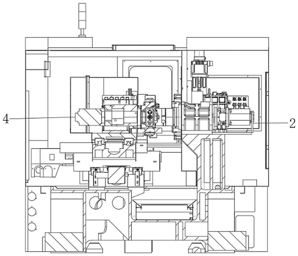 Double-spindle machine tool with double tool turrets capable of ascending and descending