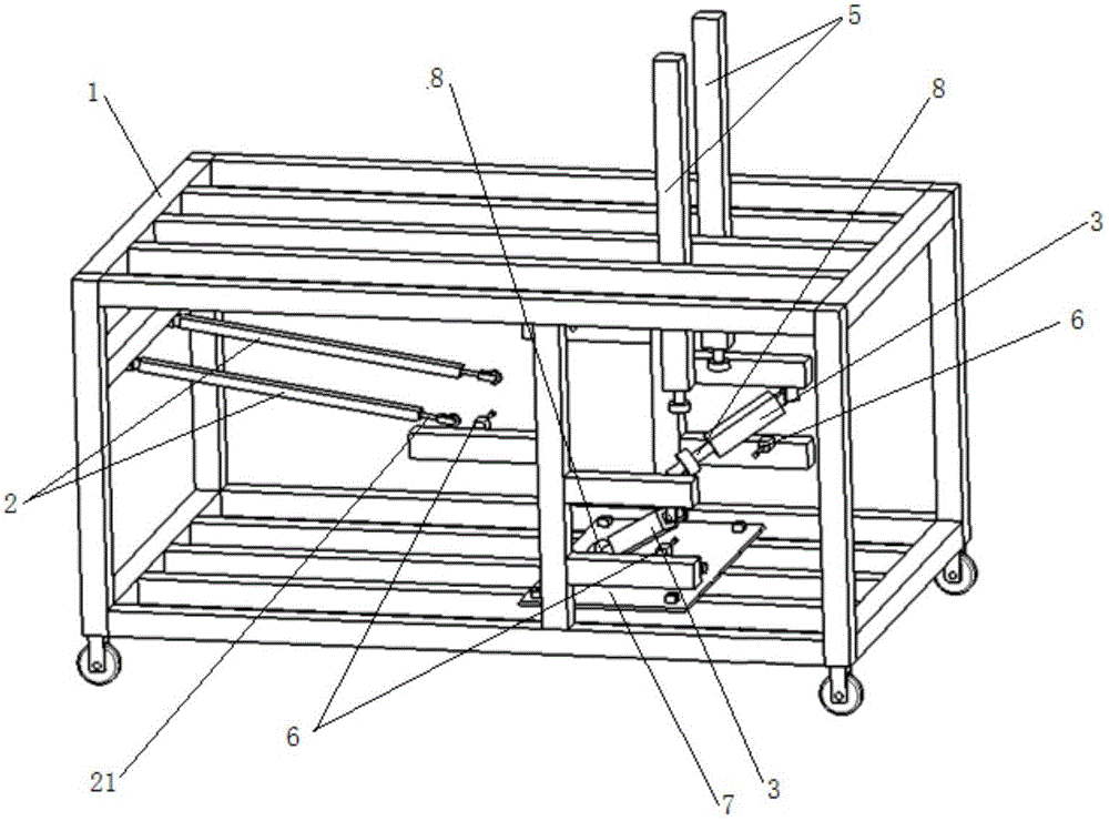 Automobile rear-row seat backrest folding test apparatus