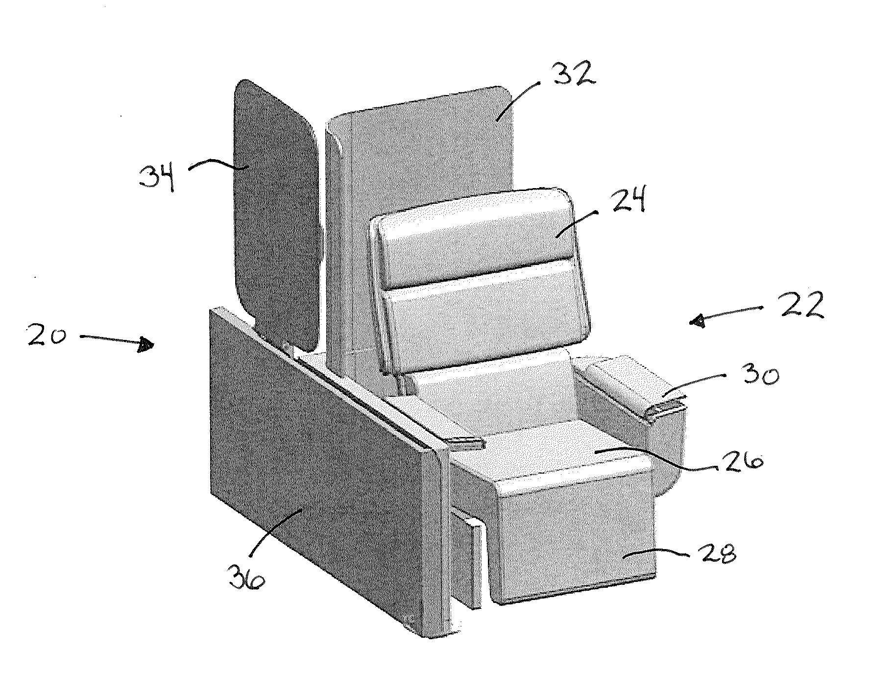 Vertically stowed tray table assembly with translational movement